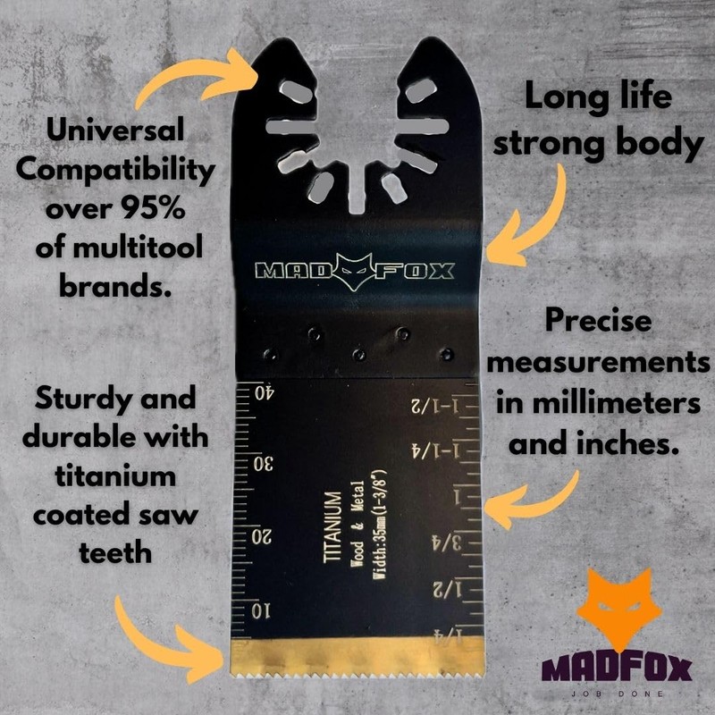 MAD FOX | Titanium Oscillating Multitool Blade | 5pack |