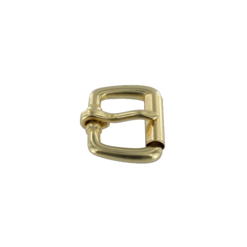 B1187 Natural Brass, Roller Buckle, Solid Brass-LL, 1"