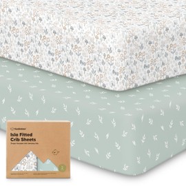 2-Pack Crib Sheets for Boys, Girls - Viscose Derived from Bamboo Fitted Crib Sheet, Baby Crib Sheets Neutral, Crib Mattress Sheet, Toddler Bed Sheets, Baby Sheets for Crib Fitted Sheets (Prairie)