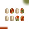 Fall Press on Nails Short Square Gold Glitter Fake Nails