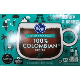 Kroger Medium Dark Roast 100% Colombian Premium Blend Coffee 12 count K-Cups (4 pack, 48 total)