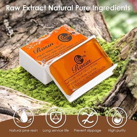 Set of 2 Natural Rosin for Violin - Improve the Performance of Your Instrument - Low Dust Rosin - High Quality Accessories for Discriminating Musicians