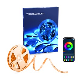 MORIACC LED Lights for TV 65 inch,16.4 ft TV LED Lights That Sync with TV LED Backlight, LED Strip Lights for TV Lights Behind, LED Lights for Bedroom Gaming Room Decor with APP Remote Control