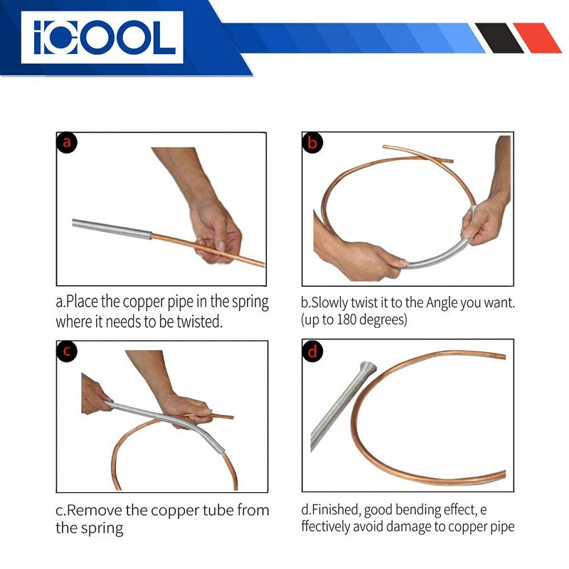 ICOOL 5pcs Spring Tubing Benders Set 1/4, 5/16, 3/8, 1/2,