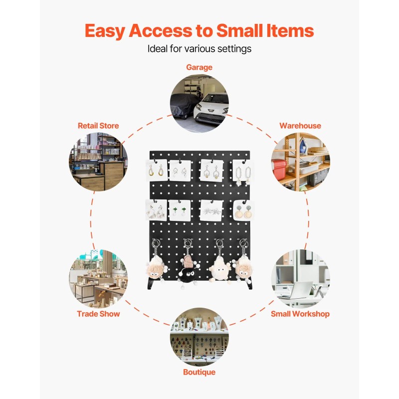 17 X 13 Inch Tabletop Pegboard Display Stand with 15