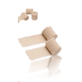 Honwor Apricot Fringe Chiffon Ribbon - 2 Rolls, 1.57 inch x 5.47Yd - for Elegant Flower Arrangements, Gift Wrapping, DIY Crafts, & Wedding Accents