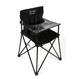 ciao! baby Portable High Chair for Travel, Fold Up High Chair with Tray, Black