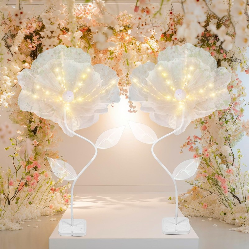 Beeveer 4.43 ft Giant LED Flower Light with Stem and