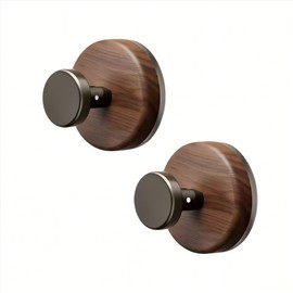 Soran Soulan Suction Cup Hook, Strong Suction Hook, Wall Hanging Hook, Dual Door Pull, Wood Grain, Set of 2, No Mess, No Tools Required, Can Be Used Repeatedly, For Kitchen, Office, Refrigerator
