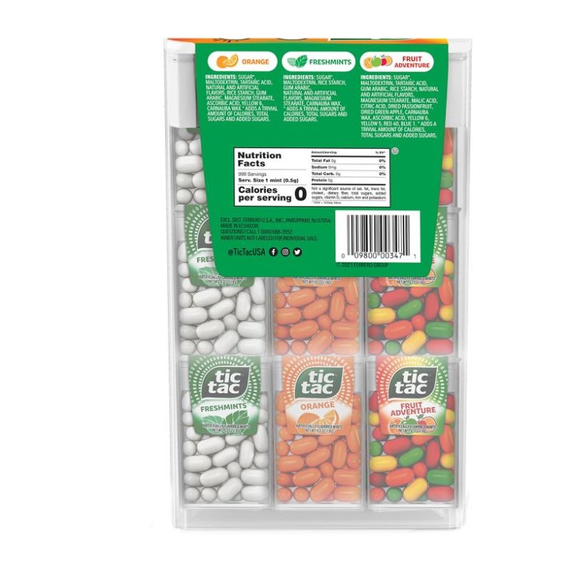 Freshmint Tic Tac Mega Box 27 Count Variety Mints 17.14