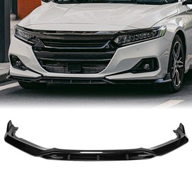 Rolling Gears Front Lip Spoiler Compatible with 2021–2022 Honda Accord 10th Gen Sedan, Carbon Fiber Look 4-Piece Sporty Design Front Bumper Lip Exterior Body Kit