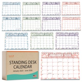 Small Desk Calendar 2025 – 18-Month Standing Flip Calendar for Desk, Compact Floral Desk Calendar 2025-2026, Mini Flip Desk Calendar for Office and Home