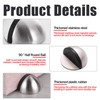 1PCS Stainless Steel Door Stopper, Polished Oval Floor-Mounted Door Stop