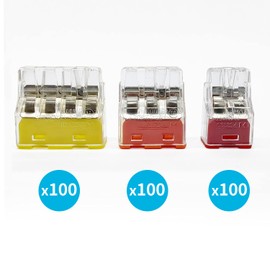 Dicio Push-in Wire connectors Nuts 300pcs terminals UL Listed Quick Connect connectors kit Low Voltage Wire Electrical connectors for Wiring 2 3 4 Port 4 Gauge Connectors Assortment Kit 24-14 AWG