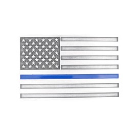Yippo Accessories Thin Blue Line Police Officer American USA Flag Silver Metal Belt Buckle