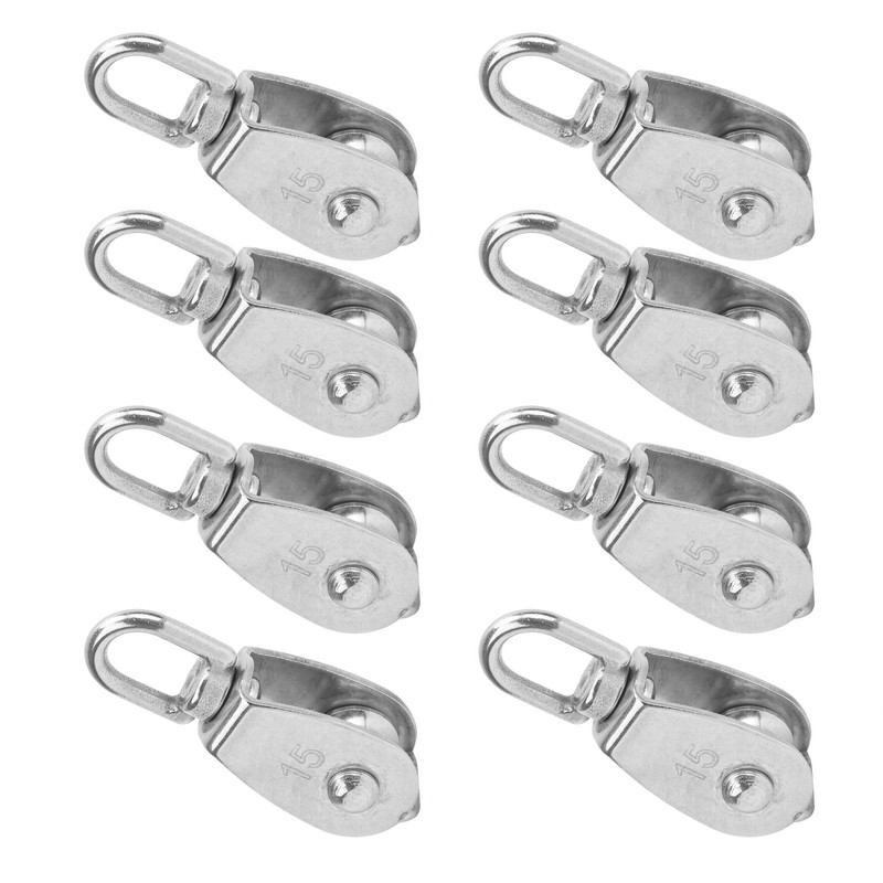 10pcs M15 Pulley 304 Stainless Steel Wire Rope AntiRust Single