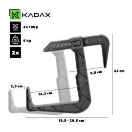 KADAX Flower Box Holder, No Drilling, Balcony Box Holder Set, Adjustable Hooks and Holders for Flower Box, Flower Box Holder for Balcony and Windowsill (2 Pieces, Anthracite)