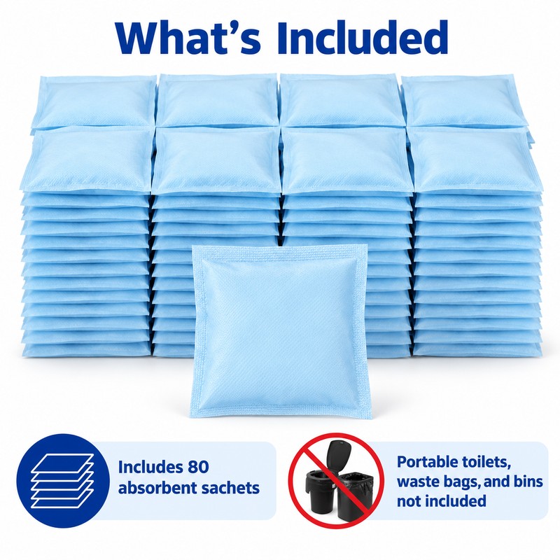 Portable Urine Absorbent Packets for Camping & Travel – 80