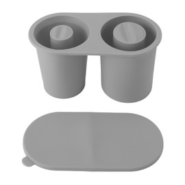 Silicone Ice Cube Tray for 30oz 40oz Cup Easy Release Hollow Cylinder Ice Mold with Spill Resistant Removable Lid for Cocktail Tea Coffee Gray