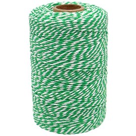 656 Feet Green and White Twine,Cotton Bakers Twine,Christmas Twine String,Cotton Cord Crafts Gift Twine String Packing Rope for Holiday Arts and Crafts Gift Wraping