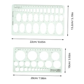 SHOWERORO 2pcs Geometric Ruler Circle Stencil Templates Circle Stencil for Painting Art Reusable Craft Template