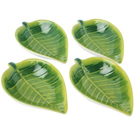 4 Pk Bamboo Palm Leaf Tidbit Bowls One Size Green