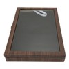 Pin Display Case Large Black PU Leather Dustproof Glass Widely