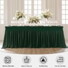 GEWONELIFE Dark Green Spandex Tablecloth with Skirt – Wrinkle-Free, Fitted