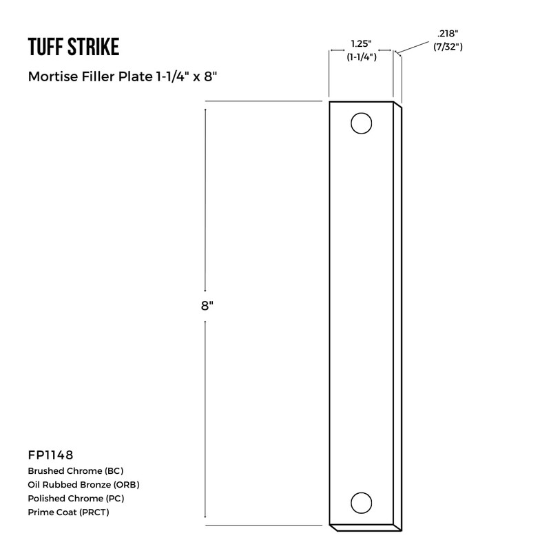 Dummy Mortise Filler Plate | 86 Prep Blank Cover |