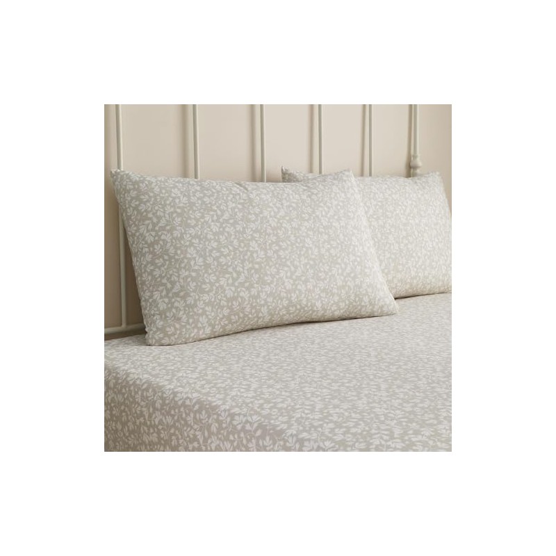 Dreams & Drapes - Natural Floral Fitted Sheet (190 x