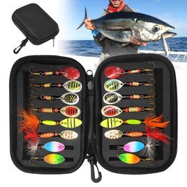 Trout Bait, Trout Spoon, 16 Pieces, Artificial Bait, Spinner, Blinker, Fishing Lure Set, 2.5g/3.5g/5g, Fishing Accessories, for Pike, Zander, Perch, Trout