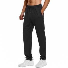 HODOSPORTS 32"/34"/36"/38"/40" Inseam Tall Mens Sweatpants Zipper Pocket Extra Tall Joggers Workout Pants Black-38-M