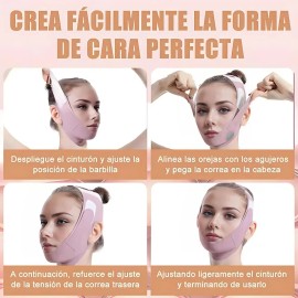 Mentonera Faja Forma V Oferta Reduce Arruga Papada Cachete Púrpura Claro