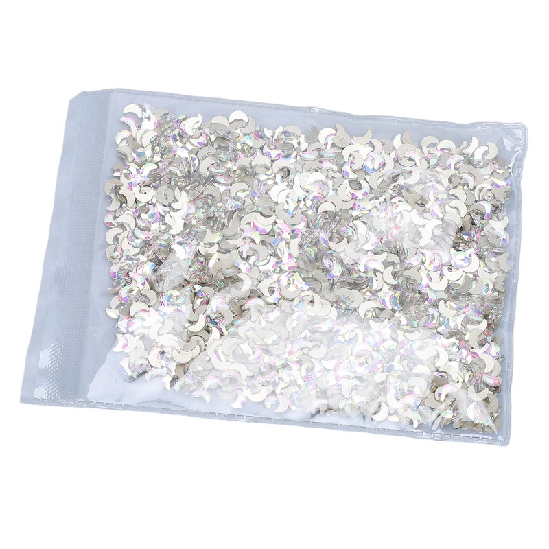 Crescent Moon Rhinestone Flatback Nail Art Jewelry Glittering Secure Fit