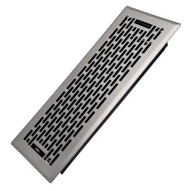Howeall 4x12 Inches Heavy Duty Walkable Floor Register - Easy Adjust Air Supply Lever Decorative Floor Vent Covers - Boston Design Vent Covers for Home - Satin Nickel