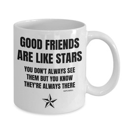 MIPOMALL Best Friends Gifts, Birthday Friendship Mugs Cup for Men Women Female Male, from Sister, Present - Good Friends are Like Stars MG0019