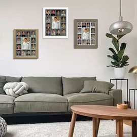 Northland School-Years Picture Frame - Holds Twelve 2.5" x 3.5" School Photos and 5" x 7" Kindergarten to Graduation Picture, Dark Gray Frame, Unfinished Mat, Customizable