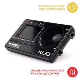 KLIQ Music Gear KLIQ MetroPitch - Metronome Tuner for All Instruments - with Guitar, Bass, Violin, Ukulele, and Chromatic Tuning Modes (MetroPitch, Black)