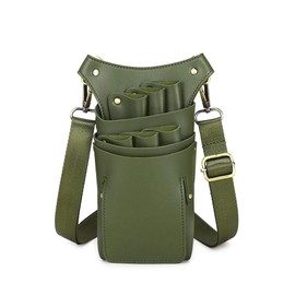 Professional Hairdressing Scissors Holster PU Leather Barber Tool Waist Bag with Shoulder Strap Multi-Functional Hair Stylist Pouch for Salon and Pet Grooming