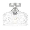 Brushed Nickel Semi Flush Mount Ceiling Light, Antique Ceiling Light
