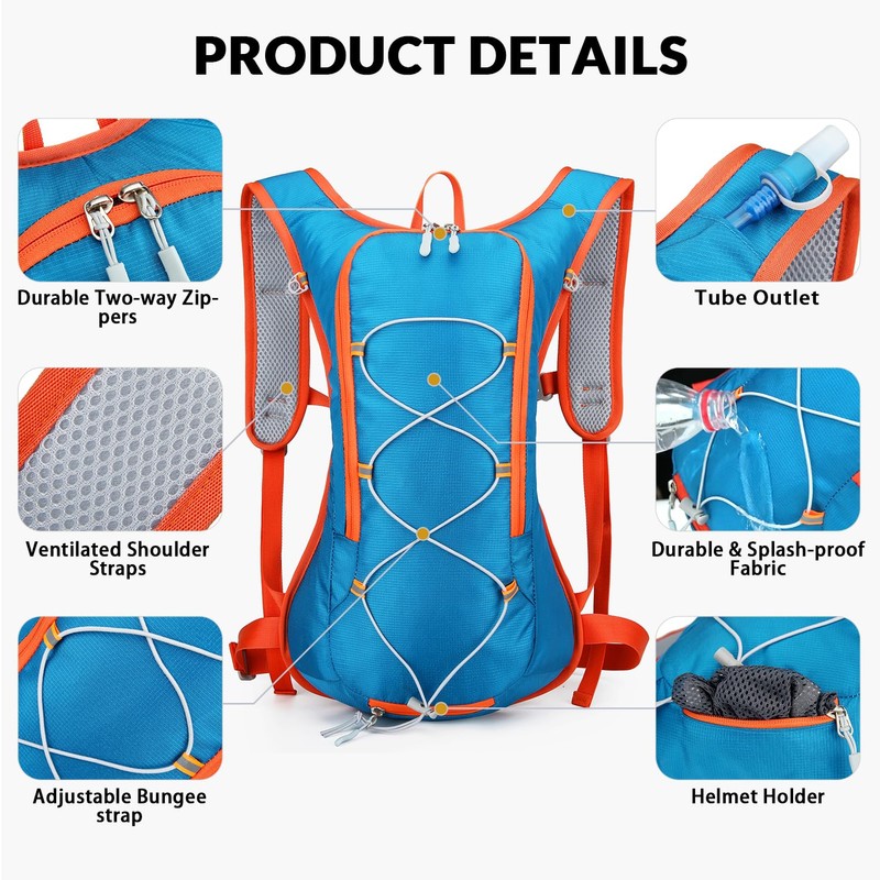 Arvano Hydration Backpack with 2L Water Bladder,Lightweight Cycling Backpack for