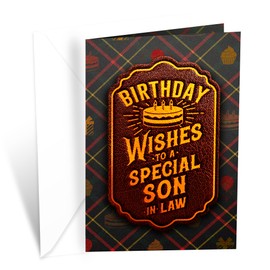 Prime Greetings Son In Law Birthday Card, Made in America, Eco-Friendly, Thick Card Stock with Premium Envelope 5in x 7.75in, Packaged in Protective Mailer