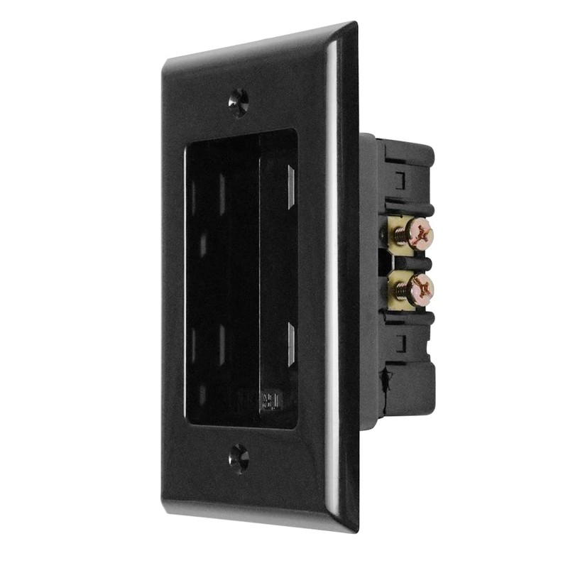 Construct Pro Single Gang Recessed Dual Power Tamper-Resistant Outlet (Black)