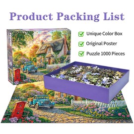 Puzzles 1000 Pieces for Adults jigsaw puzzles for adults-Romantic Flower House-1000 Piece Puzzle Classic Educational Games Beautiful Decoration Puzzle