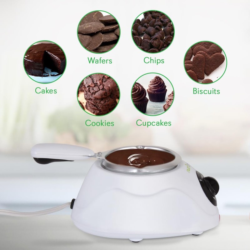 NutriChef Chocolate Melting Warming Fondue Pot - 25W Chocolate Melter