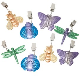 ToCi 8 x Tablecloth Weights, Tablecloth Pompoms, Silver, 6.5 x 5.5 cm