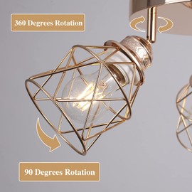 ABEAJAT Kitchen Light Fixtures - 3-Lights Multi-Directional Ceiling Lamp with E26 Base, Adjustable Flush Mount for Hallway, Farmhouse, Kitchen, Dining Room, Entryway