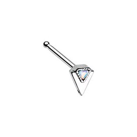Covet Jewelry Geometric Triangle Moonstone Nose Stud Ring
