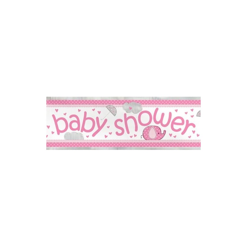 Baby Shower 6ft Banner Pink Girls – Cute Elephant &