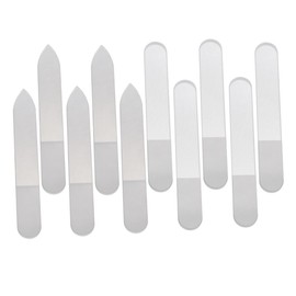 Housoutil 10pcs Nano Glass Nail Files for Diy Manicure Durable Polishing Artifact with Chic Design Includes Round and Pointed Files for Home and Salon Use